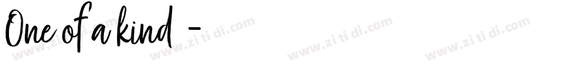 One of a kind字体字体转换